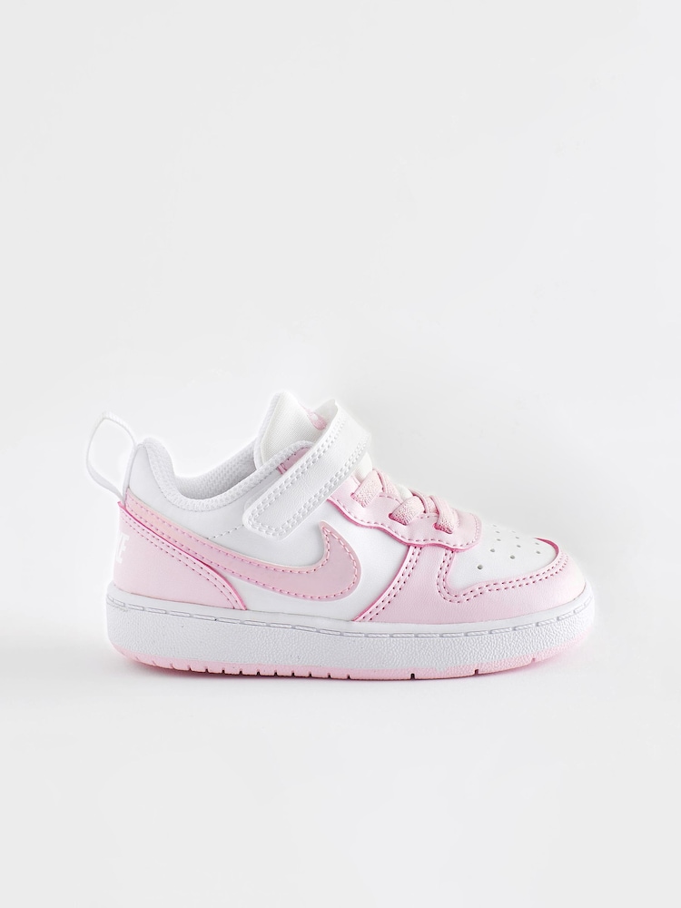 Nike White/Pink Infant Court Borough Low Recraft Trainers - Image 1 of 8