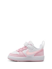 Nike White/Pink Infant Court Borough Low Recraft Trainers - Image 2 of 8