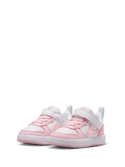 Nike White/Pink Infant Court Borough Low Recraft Trainers - Image 3 of 8