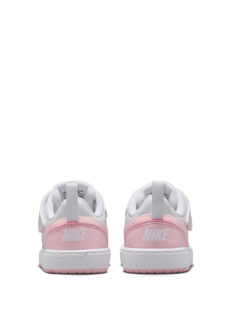 Nike White/Pink Infant Court Borough Low Recraft Trainers - Image 4 of 8