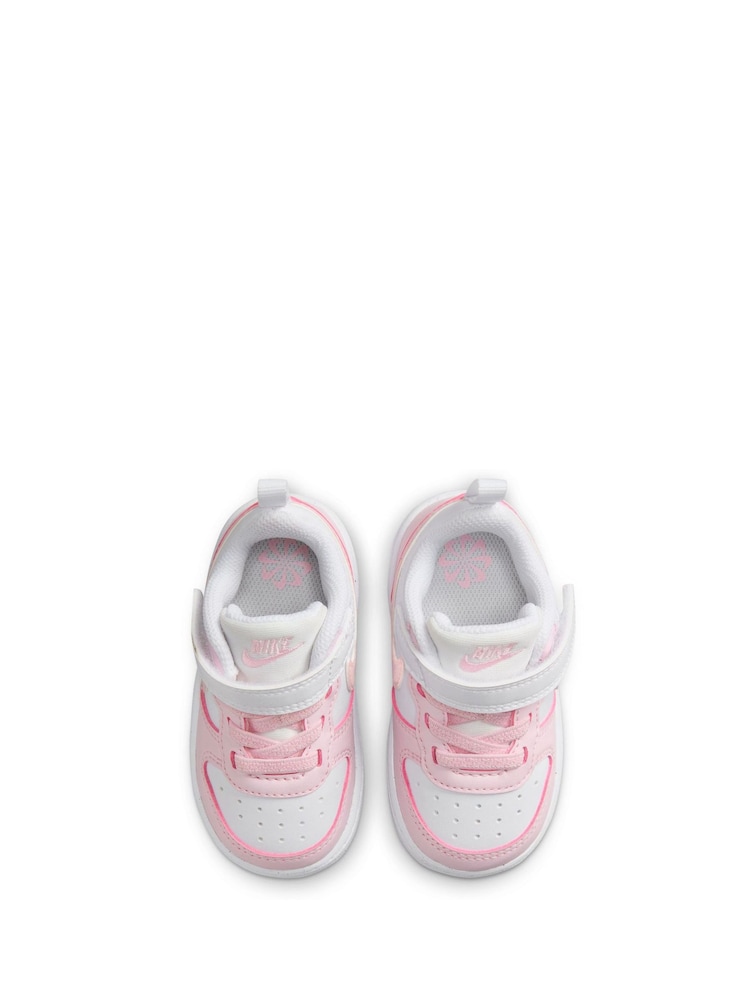 Nike White/Pink Infant Court Borough Low Recraft Trainers - Image 5 of 8