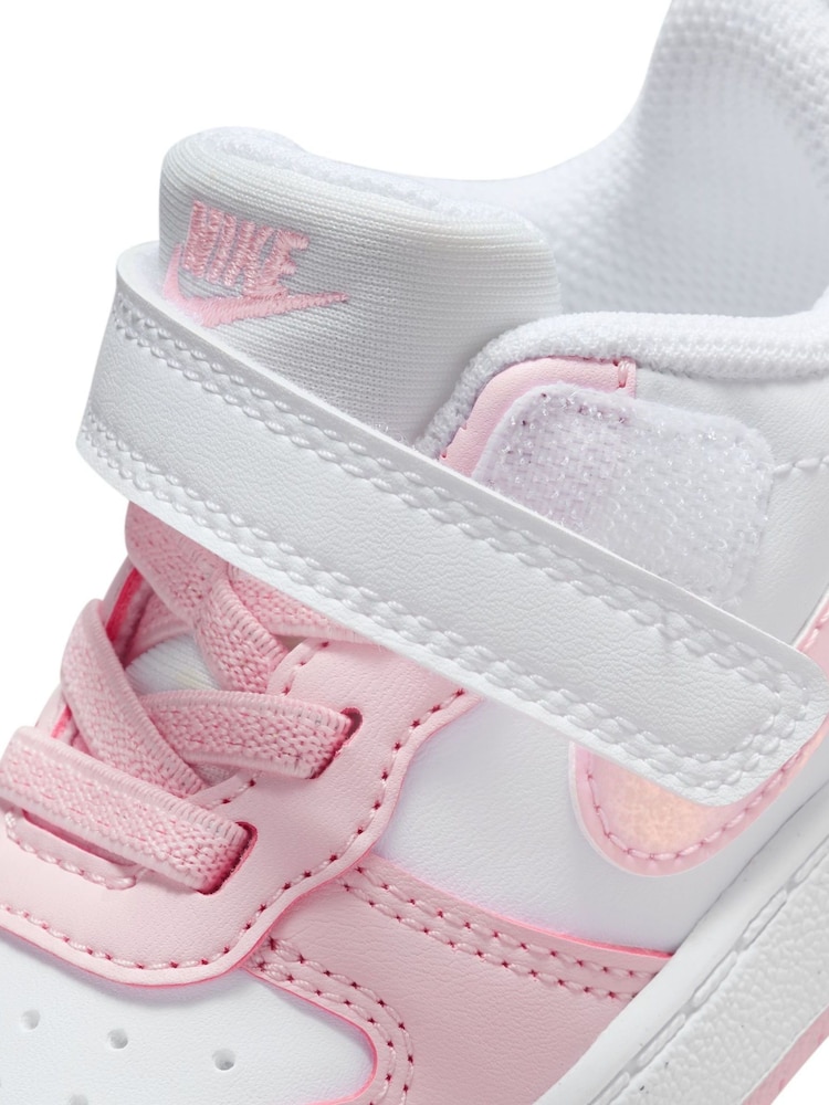 Nike White/Pink Infant Court Borough Low Recraft Trainers - Image 7 of 8