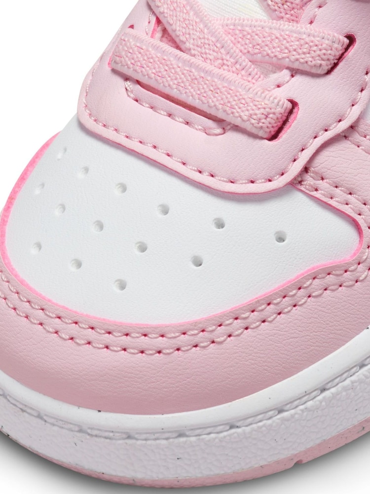 Nike White/Pink Infant Court Borough Low Recraft Trainers - Image 8 of 8