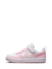 Nike White/Pink Junior Court Borough Low Recraft Trainers - Image 2 of 11