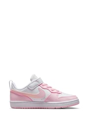 Nike White/Pink Junior Court Borough Low Recraft Trainers - Image 3 of 11