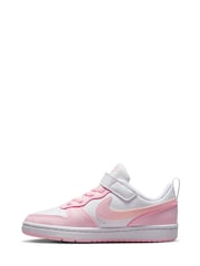 Nike White/Pink Junior Court Borough Low Recraft Trainers - Image 4 of 11