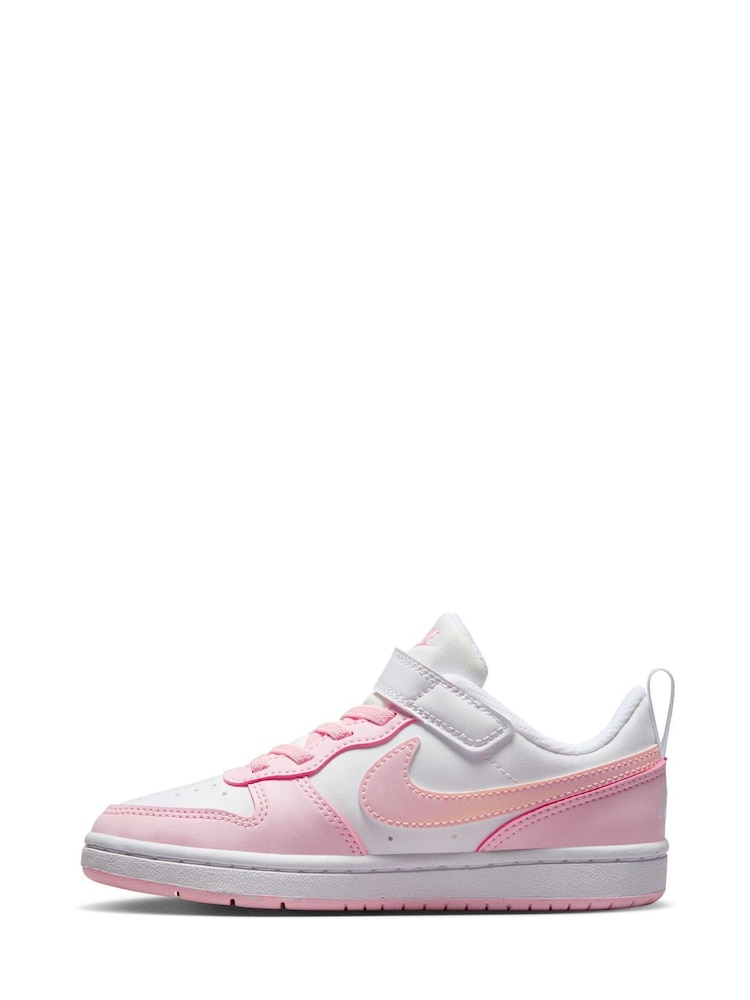 Nike White/Pink Junior Court Borough Low Recraft Trainers - Image 4 of 11