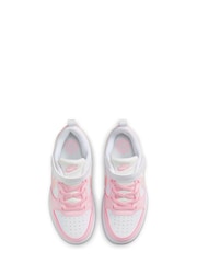 Nike White/Pink Junior Court Borough Low Recraft Trainers - Image 7 of 11