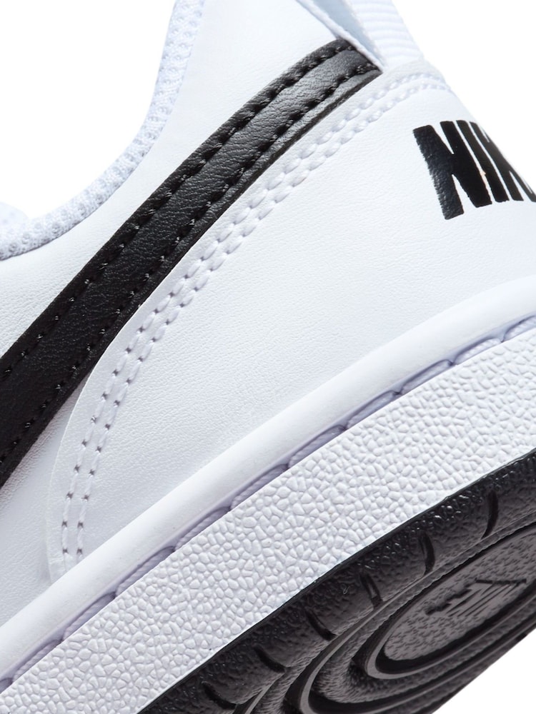 Nike White/Black Junior Court Borough Low Recraft Trainers - Image 10 of 11