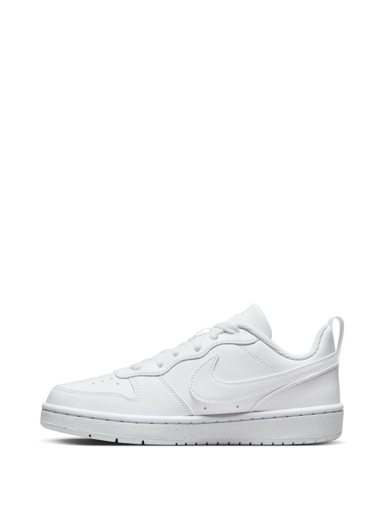 Nike White Youth Court Borough Low Recraft Trainers - Image 4 of 10