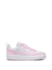 Nike White/Pink Youth Court Borough Low Recraft Trainers - Image 1 of 11