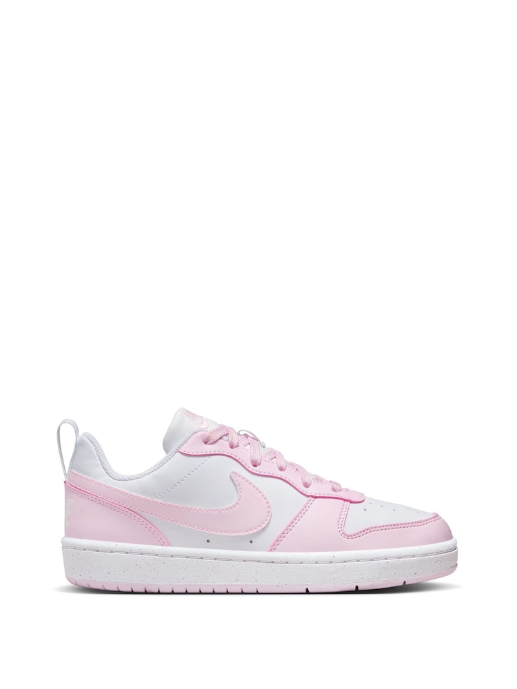 Nike White/Pink Youth Court Borough Low Recraft Trainers - Image 1 of 11