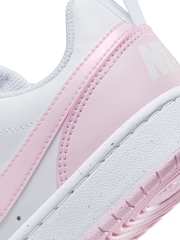 Nike White/Pink Youth Court Borough Low Recraft Trainers - Image 10 of 11