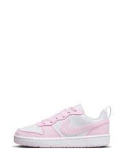 Nike White/Pink Youth Court Borough Low Recraft Trainers - Image 2 of 11