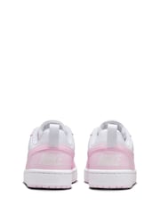 Nike White/Pink Youth Court Borough Low Recraft Trainers - Image 6 of 11