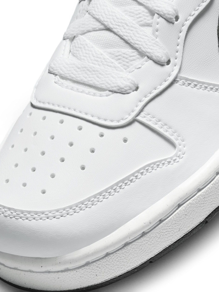 Белый/черный - низкие кроссовки для подростков Nike Court Borough Recraft - Image 10 of 10