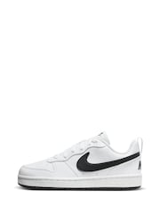 Белый/черный - низкие кроссовки для подростков Nike Court Borough Recraft - Image 2 of 10