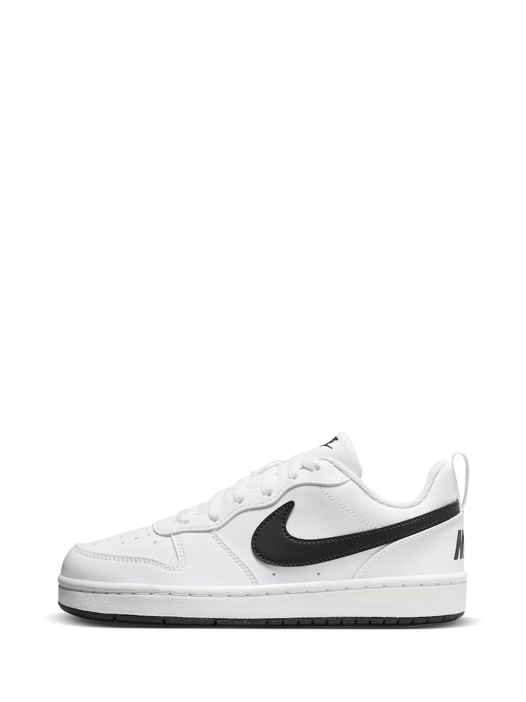 Белый/черный - низкие кроссовки для подростков Nike Court Borough Recraft - Image 2 of 10