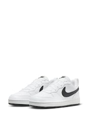 Белый/черный - низкие кроссовки для подростков Nike Court Borough Recraft - Image 5 of 10