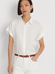 Lauren Ralph Lauren Broono Button Front Linen Shirt - Image 1 of 10