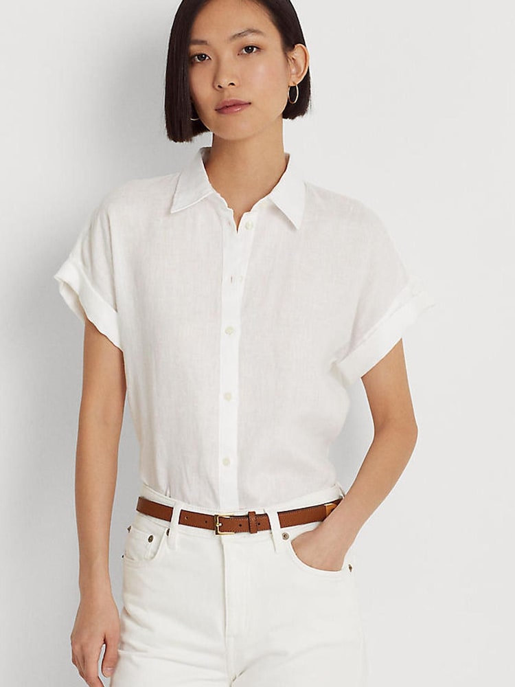 Lauren Ralph Lauren Broono Button Front Linen Shirt - Image 1 of 10