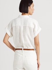 Lauren Ralph Lauren Broono Button Front Linen Shirt - Image 3 of 10