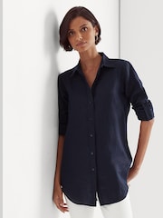 Lauren Ralph Lauren Karrie Long Sleeve Linen Shirt - Image 5 of 9