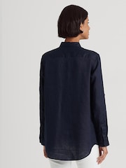 Lauren Ralph Lauren Karrie Long Sleeve Linen Shirt - Image 6 of 9