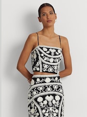 Lauren Ralph Lauren Daphina Black Embroidered Top - Image 1 of 5