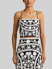 Lauren Ralph Lauren Daphina Black Embroidered Top - Image 3 of 5