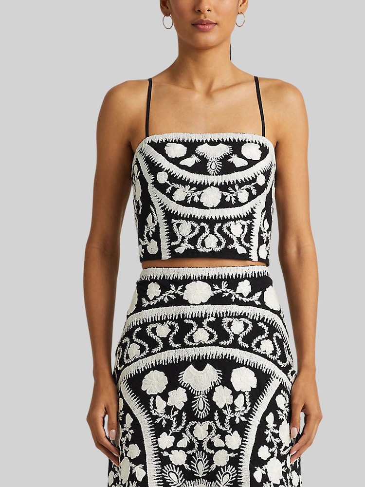 Lauren Ralph Lauren Daphina Black Embroidered Top - Image 3 of 5