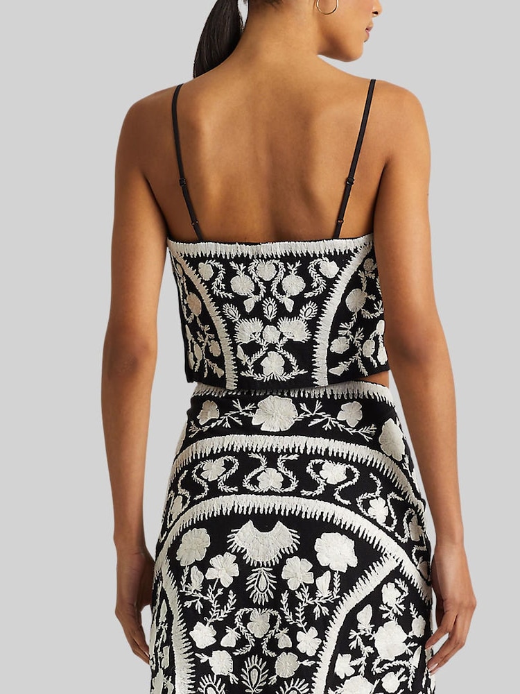 Lauren Ralph Lauren Daphina Black Embroidered Top - Image 4 of 5