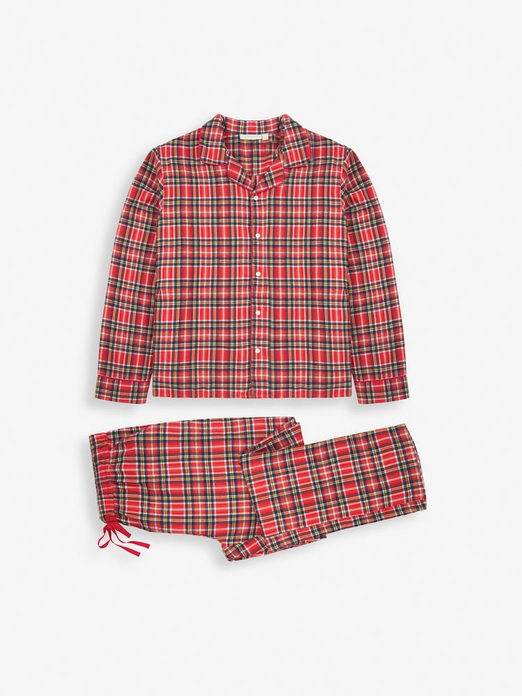 JoJo Maman Bébé Red Men's Tartan Pyjama Set - Image 1 of 6