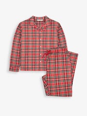 JoJo Maman Bébé Red Men's Tartan Pyjama Set - Image 2 of 6
