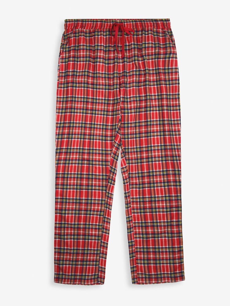 JoJo Maman Bébé Red Men's Tartan Pyjama Set - Image 4 of 6