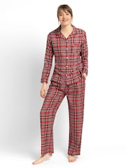 JoJo Maman Bébé Red Women's Tartan Pyjama Set - Image 3 of 6
