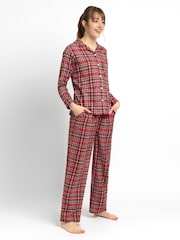 JoJo Maman Bébé Red Women's Tartan Pyjama Set - Image 4 of 6