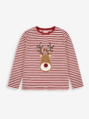 JoJo Maman Bébé Red Men's Reindeer Pyjama Set - Image 4 of 10