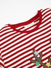 JoJo Maman Bébé Red Men's Reindeer Pyjama Set - Image 5 of 10