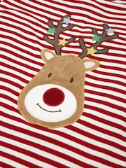 JoJo Maman Bébé Red Men's Reindeer Pyjama Set - Image 6 of 10