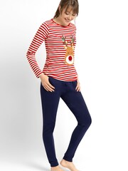 JoJo Maman Bébé Red Women's Reindeer Pyjama Set - Image 2 of 5