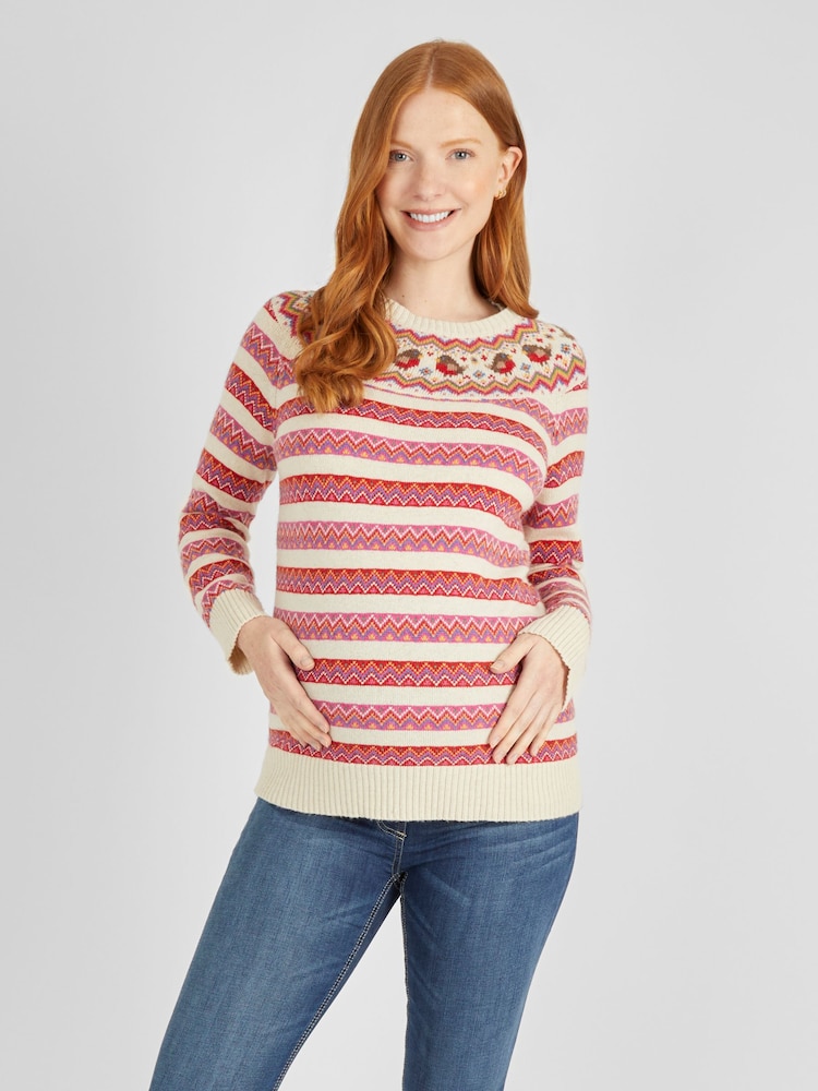Jojo Maman Bébé – Pullover mit Norwegermuster und Rotkehlchenmotiv (Umstandsmode) - Bild 1 von 4 Jojo Maman Bébé – Pullover mit Norwegermuster und Rotkehlchenmotiv (Umstandsmode) - Bild 1 von 4