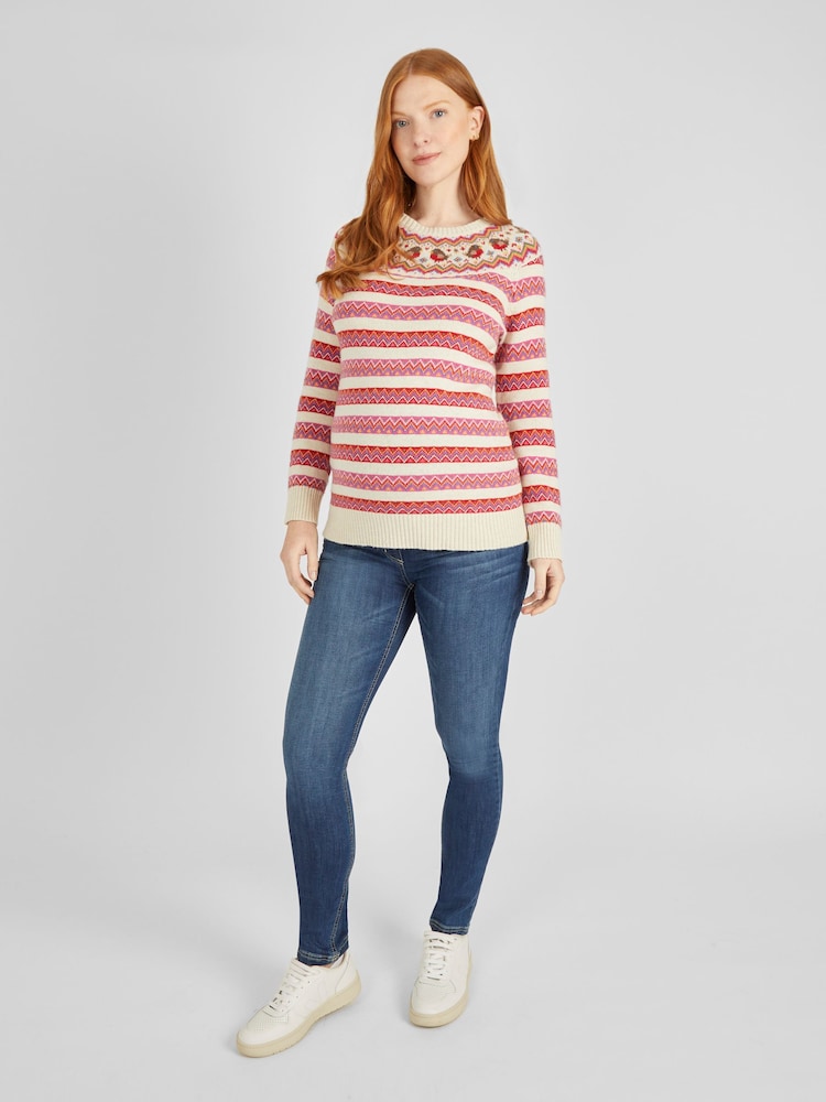 JoJo Maman Bébé Robin Fairisle Pattern Maternity Jumper - Image 3 of 4