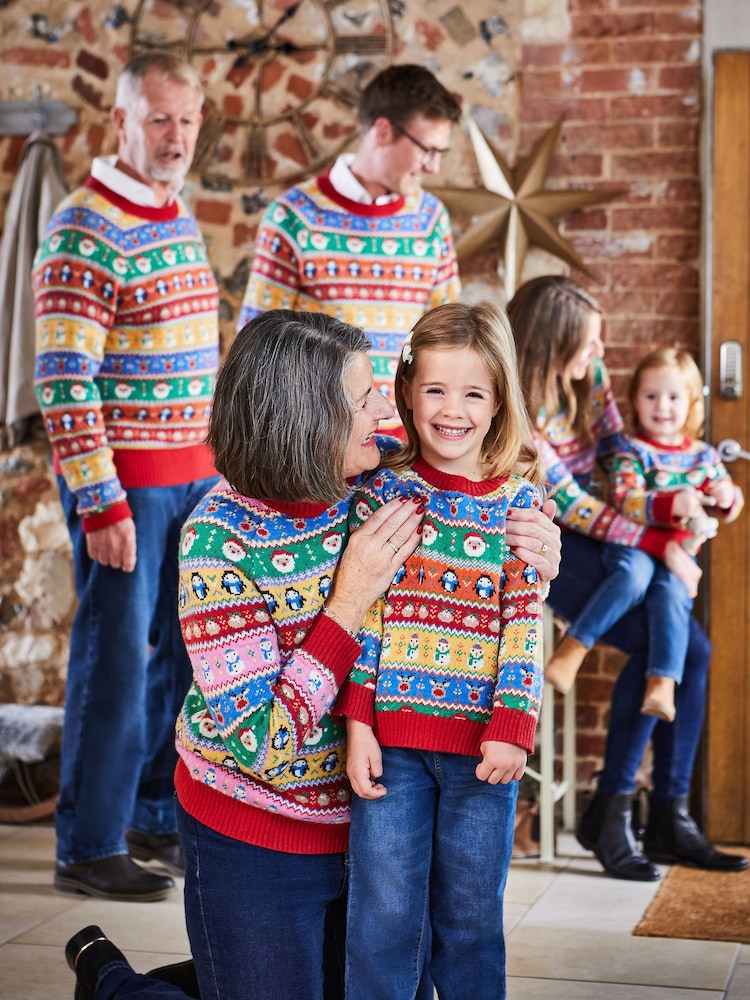 JoJo Maman Bébé Multi Mens Christmas Fair Isle Pattern Jumper - Image 2 of 5