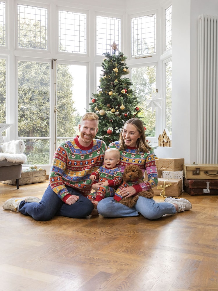 JoJo Maman Bébé kersttrui voor heren met Fairisle-patroon - Image 3 of 5