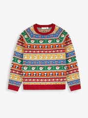 JoJo Maman Bébé Multi Mens Christmas Fair Isle Pattern Jumper - Image 4 of 5