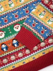 JoJo Maman Bébé Multi Mens Christmas Fair Isle Pattern Jumper - Image 5 of 5