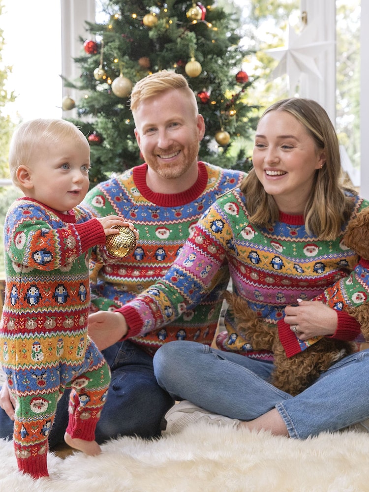 JoJo Maman Bébé kersttrui voor dames met Fairisle-patroon - Image 3 of 5