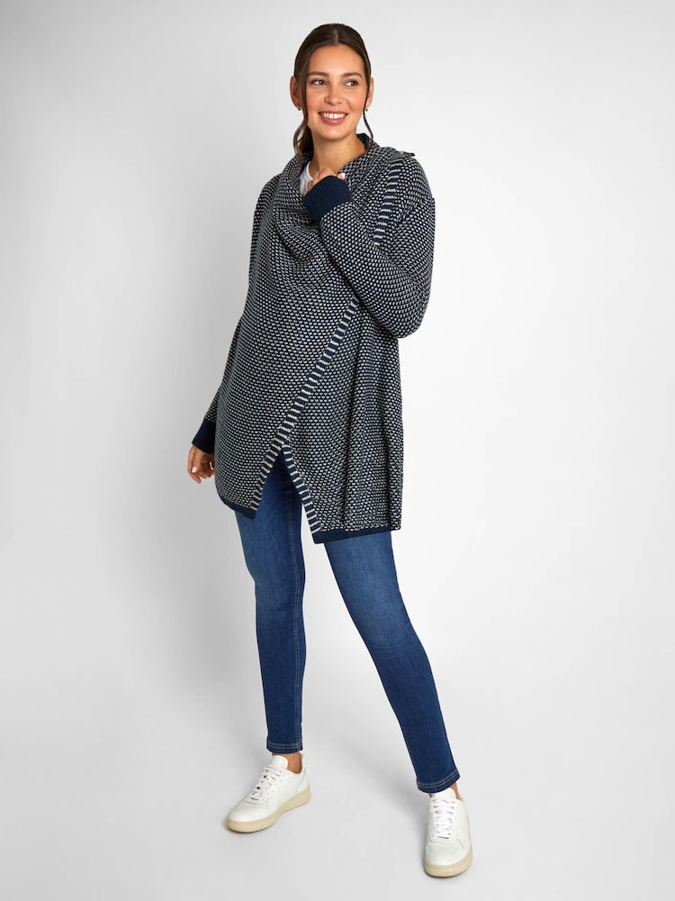 JoJo Maman Bébé Navy Blue Drape Maternity & Nursing Cardigan - Image 2 of 4