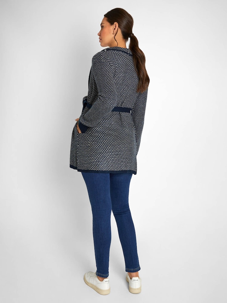 JoJo Maman Bébé Navy Blue Drape Maternity & Nursing Cardigan - Image 4 of 4